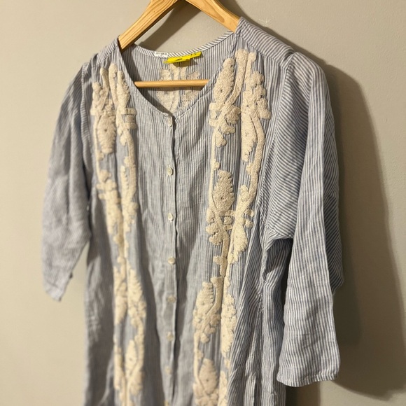 Roller Rabbit for Gorsuch Embroidered Tunic/Maxi Dress/Kurta Women’s Size Medium - Picture 2 of 10